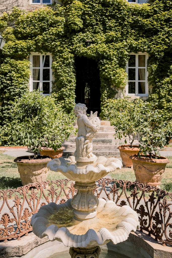 Garden in front of an Italian villa in Tuscany