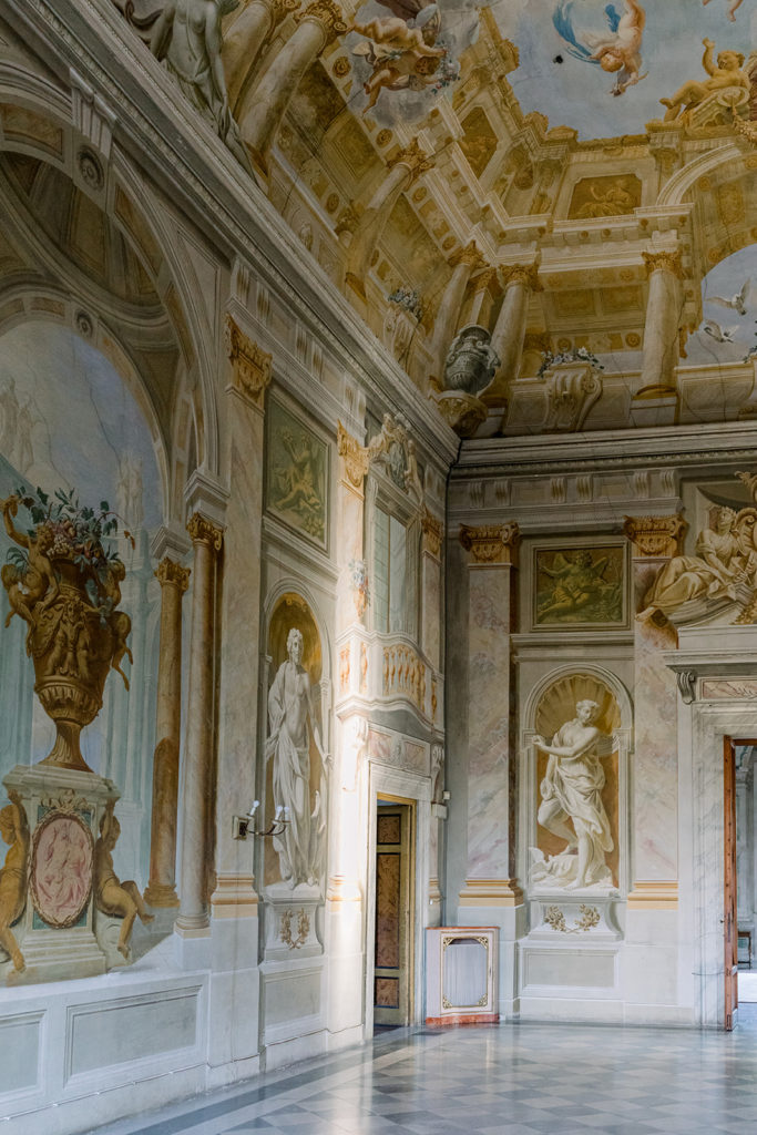 Frescoes in the villa in Italy