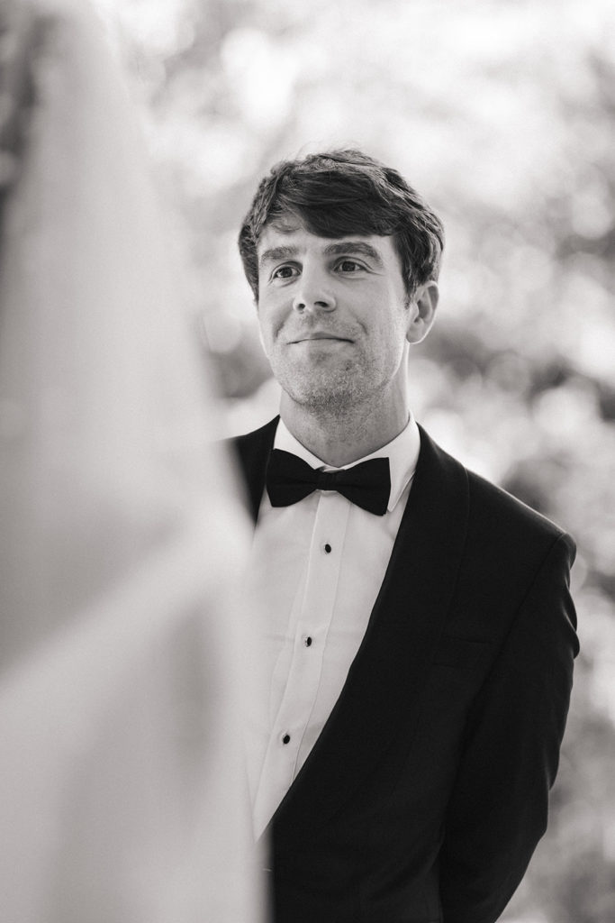 Portrait of the groom during the ceremony