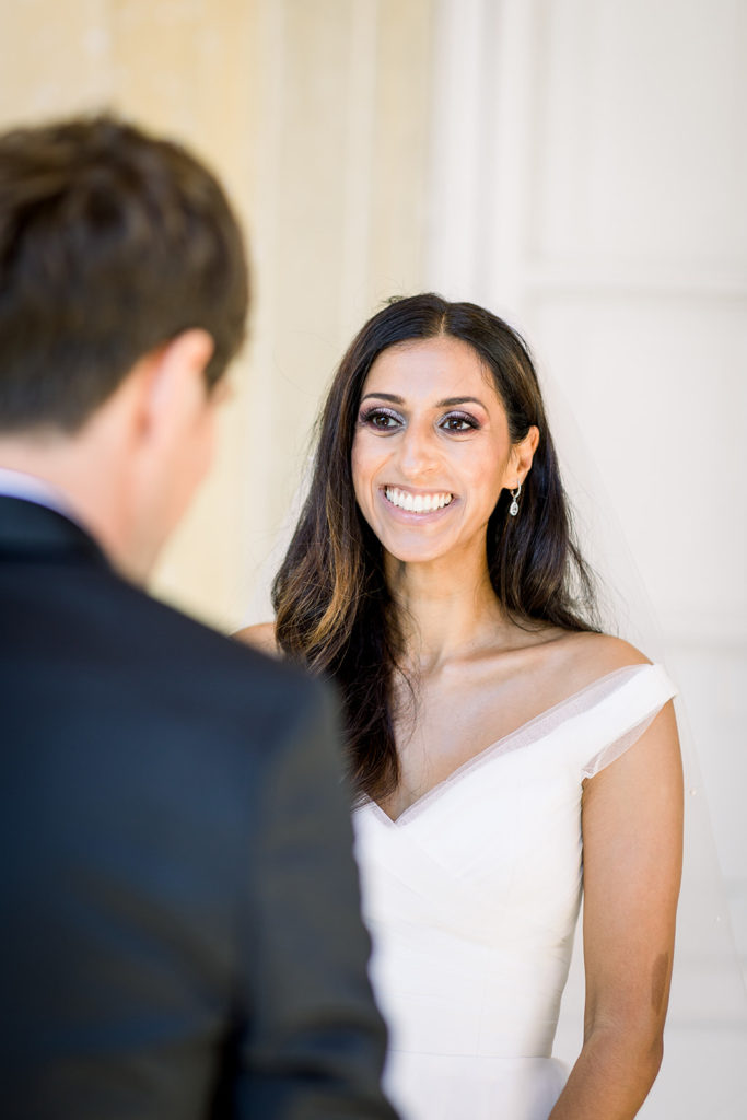 Portrait of the bride during the ceremony